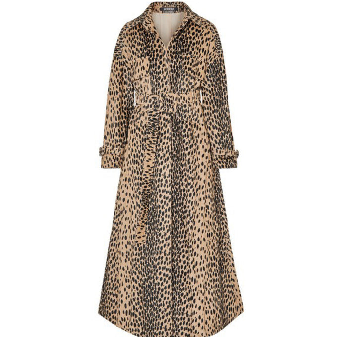 JACQUEMUS Thika belted leopard-print cotton-blend trench coat