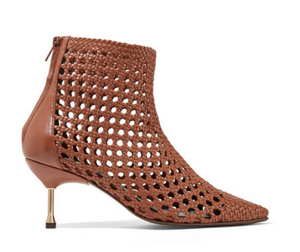 Souliers Martinez - Mahon Woven Leather Ankle Boots - Brown
