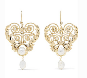 ETRO Gold-tone, crystal and faux pearl earrings