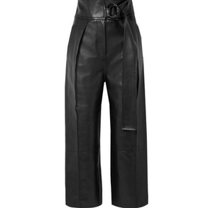 Petar Petrov - Haena Leather Wide-leg Pants - Black