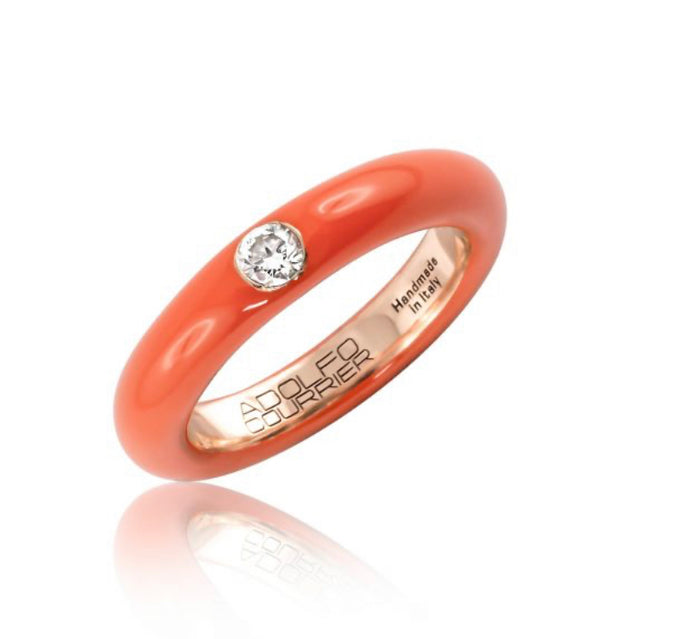 Adolfo Courrier POP Ring Hermes Emaille orange