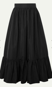 VALENTINO Tiered cotton-blend poplin midi skirt