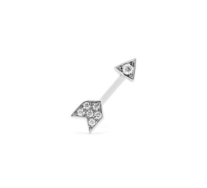 Maria Tash - Arrow 18-karat White Gold Diamond Earring - one size