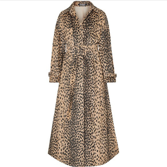 JACQUEMUS Thika belted leopard-print cotton-blend trench coat