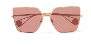 GUCCI Square-frame gold-tone sunglasses