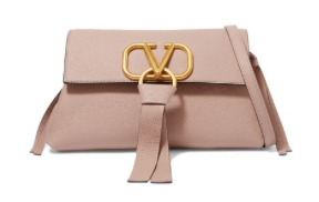 VALENTINO Valentino Garavani V-Ring textured-leather shoulder bag