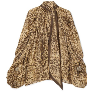 ZIMMERMANN Espionage pussy-bow leopard-print silk blouse