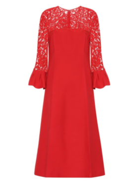 VALENTINO Lace-trimmed wool and silk dress Uberchique VALENTINO Lace-trimmed wool and silk dress Uberchique
