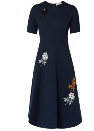 TORY BURCH Sequined embroidered stretch-ponte dress Uberchique TORY BURCH Sequined embroidered stretch-ponte dress Uberchique
