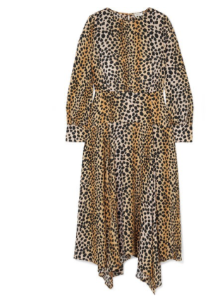 RIXO Elsa leopard-print crepe de chine midi dress