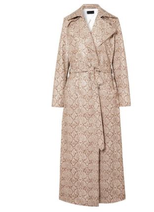 MICHAEL LO SORDO Snake-effect faux leather trench coat