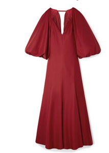 KHAITE Joanna cape-effect open-back cotton-poplin maxi dress
