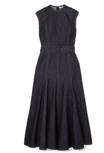 EMILIA WICKSTEAD Ellen belted denim midi dress – Uberchique
