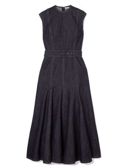 EMILIA WICKSTEAD Ellen belted denim midi dress