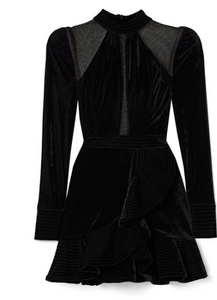 patbo velvet and lurex mini dress Patbo Hand-Beaded Velvet Bustier Mini Dress - Black