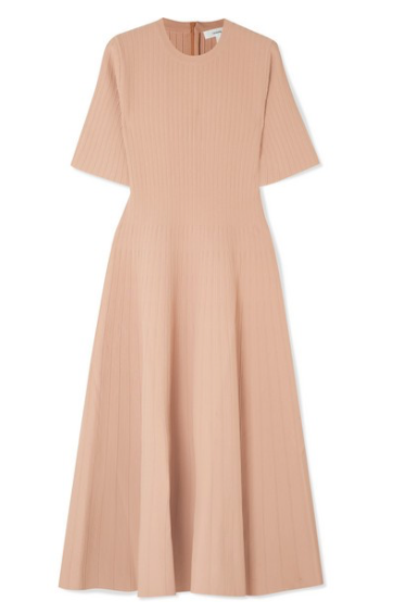 CASASOLA Ribbed stretch-knit midi dress