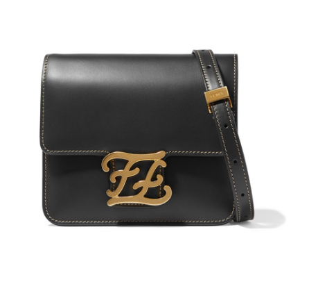 FENDI Karligraphy leather shoulder bag