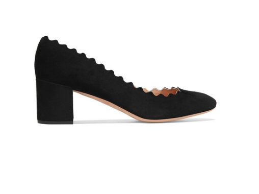 CHLOÉ Scalloped suede pumps