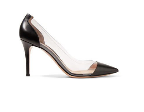 GIANVITO ROSSI Plexi 85 leather and PVC pumps