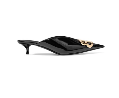 BALENCIAGA Knife logo-embellished patent-leather mules