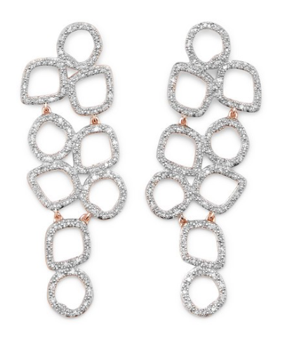 MONICA VINADER Riva Cluster rose gold vermeil diamond earrings
