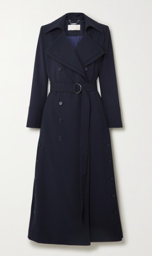 CHLOÉ Belted double-breasted twill coat