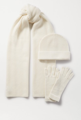 JOHNSTONS OF ELGIN Cashmere hat, scarf and gloves set