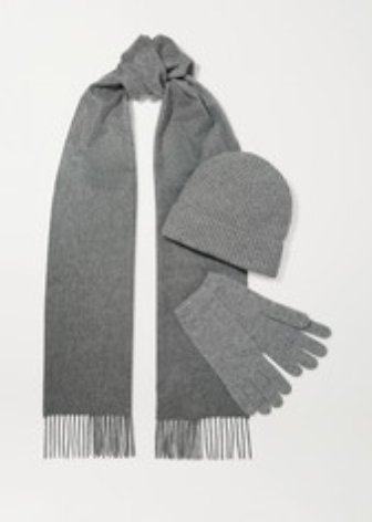 JOHNSTONS OF ELGIN Cashmere beanie, scarf and gloves set