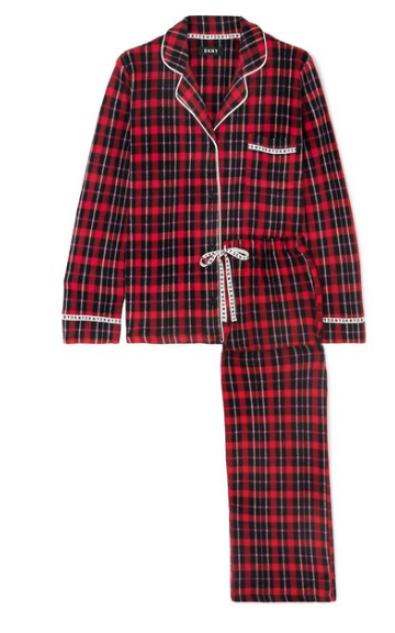 DKNY Checked fleece pajama set