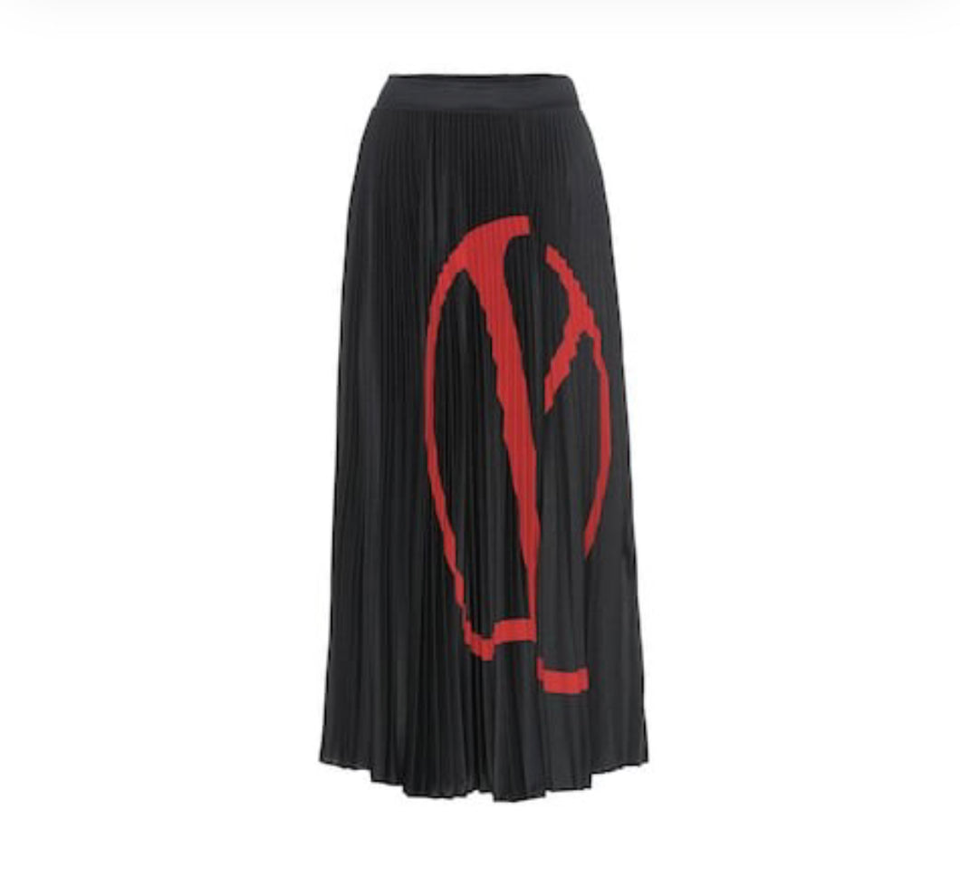 Valentino Vlogo Jersey Midi Skirt
