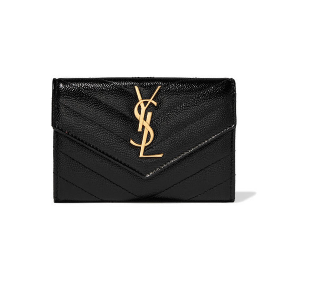 Saint Laurent - Quilted Textured-leather Wallet - Black