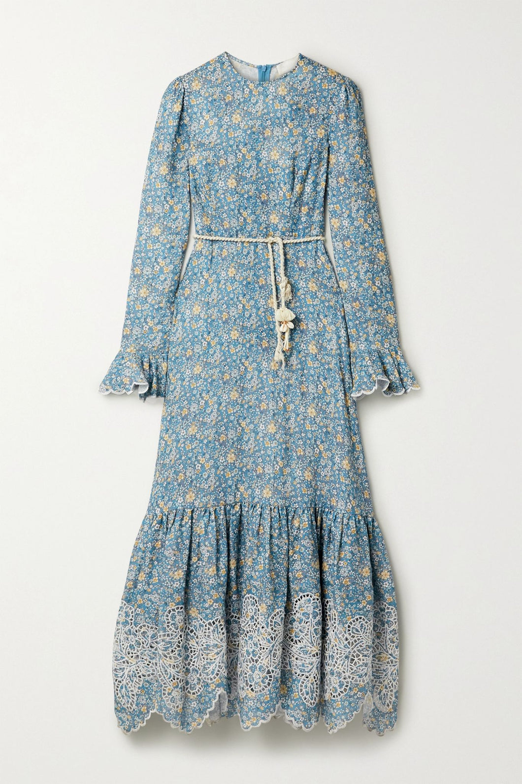 zimmermann carnaby floral linen dress Zimmermann Carnaby Floral-embroidered Linen Midi Dress