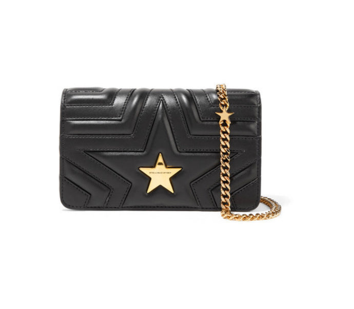 Stella McCartney - Star Quilted Faux Leather Shoulder Bag - Black