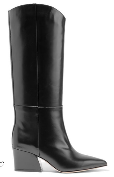 Tibi - Logan Glossed-leather Knee Boots - Black