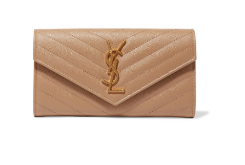 Saint Laurent MONOGRAMME QUILTED TEXTURED-LEATHER WAL