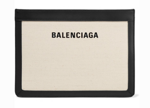 Balenciaga LEATHER TRIMMED CANVAS SHOULDER BAG Uberchique
