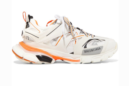 Balenciaga TRACK LOGO-DETAILED LEATHER, MESH AND RUBBER SNEAKERS