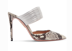 Aquazzura AQUAZZURA RENDEZ VOUS ELAPHE AND METALLIC LEATHER