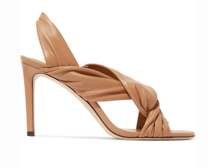 Jimmy Choo JIMMY CHOO LEILA 85 KNOTTED LEATHER SLINGBACK SANDALS