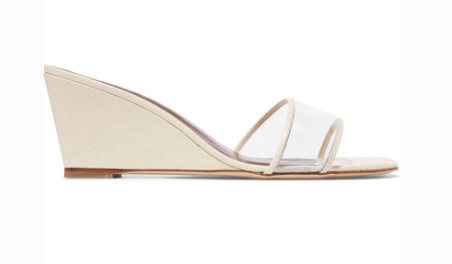 Staud STAUD BILLIE CROC EFFECT LEATHER AND PVC WEDGE Uberchique