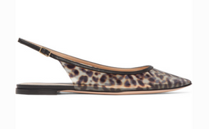 GIANVITO ROSSI PATENT LEATHER-TRIMMED LEOPARD