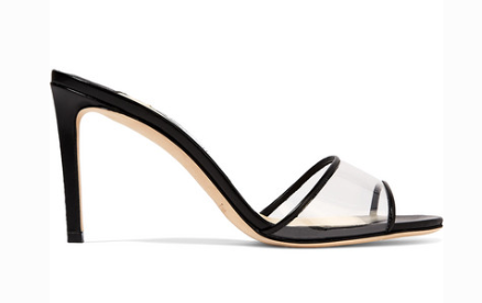 JImmy Choo JIMMY CHOO STACEY 85 LEATHER AND PVC MULES Uberchique