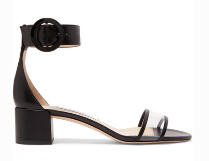 Jimmy Choo JIMMY CHOO JAIMIE 40 LEATHER AND PVC SANDALS