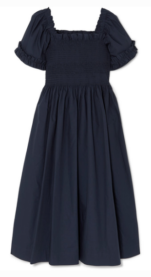 Molly Goddard ADELAIDE SHIRRED COTTON DRESS Uberchique