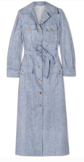 Giuliva Heritage Collection  MARY ANGEL BELTED LINEN MIDI DRESS