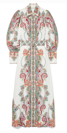 ZIMMERMANN NINETY-SIX BELTED PRINTED LINEN MAXI