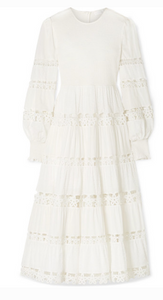 ZIMMERMANN PRIMROSE DAISY SMOCKED CROCHET-TRIMMED