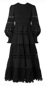 ZIMMERMANN PRIMROSE DAISY SMOCKED CROCHET-TRIMMED