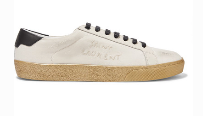 SAINT LAURENT COURT CLASSIC LEATHER-TRIMMED LOGO-