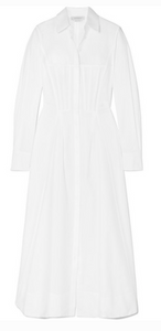 GABRIELA HEARST EUGENE COTTON-PIQUÉ MIDI DRESS